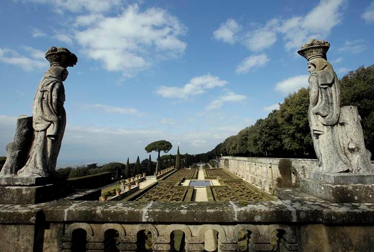 A general view of the gardens of pope's summer residence of Castel Gandolfo, in the town of Castelgandolfo, south of Rome, Wednesday, Feb. 20, 2013. Immediately after his resignation on Feb. 28, 2013, Pope Benedict XVI will spend some time at the papal summer retreat in Castel Gandolfo, overlooking Lake Albano in the hills south of Rome where he has spent his summer vacations reading and writing. (AP Photo/Gregorio Borgia)